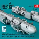 ResKit Models MBD2-67U multiple bombs racks (2 pcs) (MiG-21, MiG-23, MiG-27(?), MiG-29, Su-25, Su-24, Yak-38) (3D Printed) 1:48 (RS48-0557)