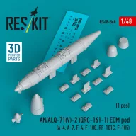   ResKit Models AN/ALQ-71(V)-2 (QRC-161-1) ECM pod (1pcs) (A-4, A-7, F-4, F-100, RF-101C, F-105) (3D Printed) 1:48 (RS48-0560)