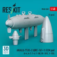   ResKit Models AN/ALQ-71(V)-2 (QRC-161-1) ECM pod (1pcs) (A-4, A-7, F-4, F-100, RF-101C, F-105) (3D Printed) 1:48 (RS48-0560)