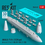   ResKit Models AN/ALQ-71(V)-3 ECM pod (A-4, A-7, F-4, F-100, RF-101C, F-105) (1pcs) (3D Printed) 1:48 (RS48-0561)