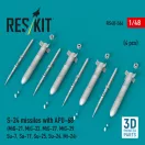 ResKit Models S-24 missiles with APU-68 (4 pcs) (MiG-21, MiG-23, MiG-27, MiG-29, Su-7, Su-17, Su-25, Su-24, Mi-24) (3D Printed) 1:48 (RS48-0566)