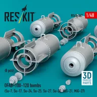   ResKit Models OFAB-100-120 bombs (8 pcs) (Su-7, Su-17, Su-24, Su-25, Su-27, Su-30, MiG-21, MiG-27) (3D Printed) 1:48 (RS48-0567)