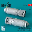 ResKit Models FAB-500 M-54 bombs (2 pcs) (Su-17, Su-22, Su-24, Su-25) (3D Printed) 1:48 (RS48-0568)