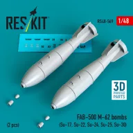   ResKit Models FAB-500 M-62 bombs (2 pcs) (Su-17, Su-22, Su-24, Su-25, Su-30) (3D Printed) 1:48 (RS48-0569)