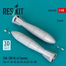 ResKit Models FAB-500 M-62 bombs (2 pcs) (Su-17, Su-22, Su-24, Su-25, Su-30) (3D Printed) 1:48 (RS48-0569)