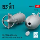 ResKit Models FAB-500 M-62 bombs (2 pcs) (Su-17, Su-22, Su-24, Su-25, Su-30) (3D Printed) 1:48 (RS48-0569)