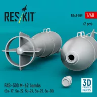   ResKit Models FAB-500 M-62 bombs (2 pcs) (Su-17, Su-22, Su-24, Su-25, Su-30) (3D Printed) 1:48 (RS48-0569)