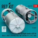 ResKit Models Mk-38 Depth bombs (650 lb) (4 pcs) (PB4Y-1, PB4Y-2, PBY/PBN, PB2Y, SBD, TBF/TBM, PV-1, PV-2, PBM) (3D Printed) 1:48 (RS48-0572)