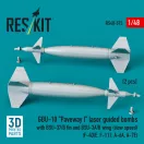 ResKit Models GBU-10 Paveway I laser guided bombs with BSU-37/B fin and BSU-3A/B wing (slow speed) (2 pcs) (F-4D/E, F-111, A-6A, A-7E) (3D Printed) 1:48 (RS48-0575)