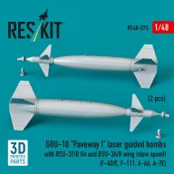   ResKit Models GBU-10 Paveway I laser guided bombs with BSU-37/B fin and BSU-3A/B wing (slow speed) (2 pcs) (F-4D/E, F-111, A-6A, A-7E) (3D Printed) 1:48 (RS48-0575)
