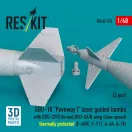 ResKit Models GBU-10 Paveway I laser guided bombs with BSU-37/B fin and BSU-3A/B wing (slow speed) thermally protected (2 pcs) (F-4D/E, F-111, A-6A, A-7E) (3D Printed) 1:48 (RS48-0576)