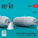 ResKit Models BLU-1A (750 lb) napalm bombs (4 pcs) (A-1, A-4, A-7, A-26K, B-57, F-100) (3D Printed) 1:48 (RS48-0578)