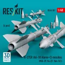 ResKit Models R-27ER (AA-10 Alamo-C) missiles (4 pcs) (MiG-29, Su-27, Yak-141) (3D Printed) 1:48 (RS48-0581)