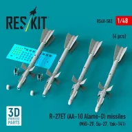   ResKit Models R-27ET (AA-10 Alamo-D) missiles (4 pcs) (MiG-29, Su-27, Yak-141) (3D Printed) 1:48 (RS48-0582)