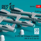 ResKit Models R-27ET (AA-10 Alamo-D) missiles (4 pcs) (MiG-29, Su-27, Yak-141) (3D Printed) 1:48 (RS48-0582)