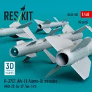 ResKit Models R-27ET (AA-10 Alamo-D) missiles (4 pcs) (MiG-29, Su-27, Yak-141) (3D Printed) 1:48 (RS48-0582)