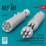   ResKit Models LAU-68, LAU-68D/A, LAU-131/A Hydra rocket launchers for US Army & Navy, Ukrainian AF (a/c & h) (2pcs) (3D Printed) 1:48 (RS48-0583)