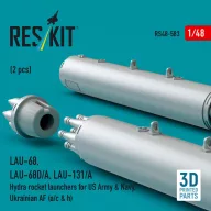   ResKit Models LAU-68, LAU-68D/A, LAU-131/A Hydra rocket launchers for US Army & Navy, Ukrainian AF (a/c & h) (2pcs) (3D Printed) 1:48 (RS48-0583)