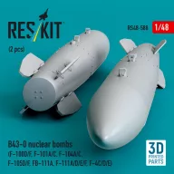   ResKit Models B43-0 nuclear bombs (2 pcs) (F-100D/F, F-101A/C, F-104A/C, F-105D/F, FB-111A, F-111A/D/E/F, F-4C/D/E) (3D Printed) 1:48 (RS48-0588)