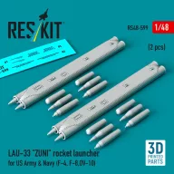   ResKit Models LAU-33 ZUNI rocket launcher for US Army & Navy (2 pcs) (F-4, F-8, OV-10) (3D Printed) 1:48 (RS48-0599)