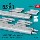 ResKit Models LAU-33 ZUNI rocket launcher for US Army & Navy (2 pcs) (F-4, F-8, OV-10) (3D Printed) 1:48 (RS48-0599)