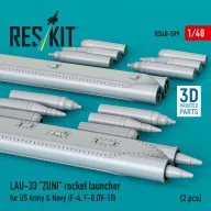   ResKit Models LAU-33 ZUNI rocket launcher for US Army & Navy (2 pcs) (F-4, F-8, OV-10) (3D Printed) 1:48 (RS48-0599)