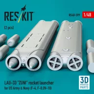  ResKit Models LAU-33 ZUNI rocket launcher for US Army & Navy (2 pcs) (F-4, F-8, OV-10) (3D Printed) 1:48 (RS48-0599)