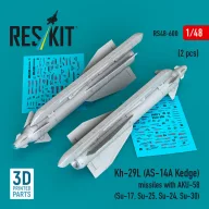   ResKit Models Kh-29L (AS-14A Kedge) missiles with AKU-58 (2 pcs) (Su-17, Su-25, Su-24, Su-30) (3D Printed) 1:48 (RS48-0600)