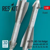   ResKit Models Kh-29L (AS-14A Kedge) missiles with AKU-58 (2 pcs) (Su-17, Su-25, Su-24, Su-30) (3D Printed) 1:48 (RS48-0600)
