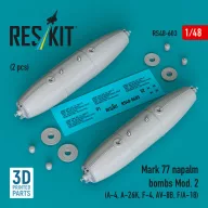   ResKit Models Mark 77 napalm bombs Mod. 2 (2pcs) (A-4, A-26K, F-4, AV-8B, F/A-18) (3D Printed) 1:48 (RS48-0603)