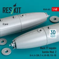   ResKit Models Mark 77 napalm bombs Mod. 2 (2pcs) (A-4, A-26K, F-4, AV-8B, F/A-18) (3D Printed) 1:48 (RS48-0603)