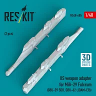   ResKit Models US weapon adapter for MiG-29 Fulcrum (2 pcs) (GBU-39 SDB, GBU-62 (JDAM-ER)) (3D Printed) 1:48 (RS48-0605)