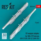 ResKit Models US weapon adapter for MiG-29 Fulcrum (2 pcs) (GBU-39 SDB, GBU-62 (JDAM-ER)) (3D Printed) 1:48 (RS48-0605)