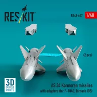   ResKit Models AS.34 Kormoran missiles with adapters (2 pcs) (for F-104G, Tornado IDS) (3D Printed) 1:48 (RS48-0607)