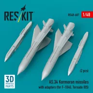   ResKit Models AS.34 Kormoran missiles with adapters (2 pcs) (for F-104G, Tornado IDS) (3D Printed) 1:48 (RS48-0607)