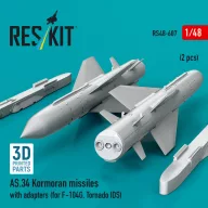   ResKit Models AS.34 Kormoran missiles with adapters (2 pcs) (for F-104G, Tornado IDS) (3D Printed) 1:48 (RS48-0607)