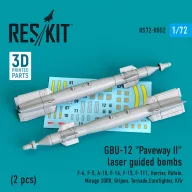   ResKit Models GBU-12 Paveway II laser guided bombs (2 pcs) (F-4, F-5, A-10, F-16, F-15, F-111, Harrier, Rafale, Mirage 2000, Gripen, Tornado,Eurofighter, Kfir) (3D Printed) 1:72 (RS72-0052)