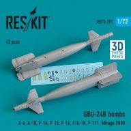   ResKit Models GBU-24B bombs (2 pcs) (A-6, A-10, F-14, F-15, F-16, F/A-18, F-111, Mirage 2000) (3D Printed) 1:72 (RS72-0291)