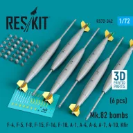   ResKit Models Mk.82 bombs (6 pcs) (F-4, F-5, F-8, F-15, F-16, F-18, A-1, A-4, A-6, A-7, A-10, Kfir) (3D Printed) 1:72 (RS72-0342)