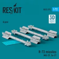   ResKit Models R-73 missiles (4 pcs) (MiG-29, Su-27) (3D Printed) 1:72 (RS72-0372)