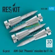   ResKit Models AIM-54A Phoenix missiles for F-14 (4pcs) (3D Printed) 1:72 (RS72-0388)