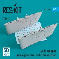   ResKit Models Multi weapon inboard pylons for F-105 Thunderchief (2 pcs) (3D Printed) 1:72 (RS72-0425)