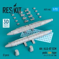   ResKit Models AN / ALQ-87 ECM pods late type (2 pcs) (F-4, F-111, AC-130) (3D Printed) 1:72 (RS72-0442)