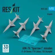   ResKit Models AIM-7A Sparrow I missiles (4 pcs) (F-3H Demon, F7U Cutlass, F3D Skynight) (3D Printed) 1:72 (RS72-0454)