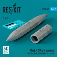   ResKit Models Mark 4 20mm gun pod (1 pcs) (OV-10A, F-8, F-4 (USN), A-4, A-6A) (3D Printed) 1:72 (RS72-0485)
