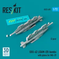   ResKit Models GBU-62 (JDAM-ER) bombs with pylons for MiG-29 Fulcrum (2 pcs) (3D Printed) 1:72 (RS72-0491)