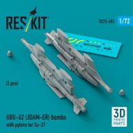   ResKit Models GBU-62 (JDAM-ER) bombs with pylons for Su-27 Flanker (2 pcs) (3D Printed) 1:72 (RS72-0492)