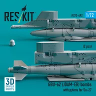   ResKit Models GBU-62 (JDAM-ER) bombs with pylons for Su-27 Flanker (2 pcs) (3D Printed) 1:72 (RS72-0492)