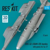   ResKit Models GBU-62 (JDAM-ER) bombs with pylons for Su-27 Flanker (2 pcs) (3D Printed) 1:72 (RS72-0492)