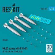   ResKit Models Mk.83 bombs with BSU-85 (4 pcs) (F-14, F/A-18, AV-8B, S-3) (3D printed) 1:72 (RS72-0495)